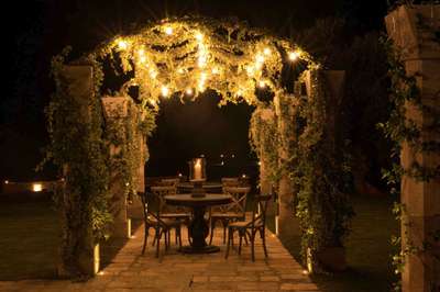Pergola-Covered Dining Area
