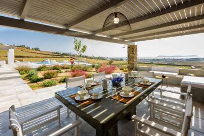 Pergola-Covered Dining Area